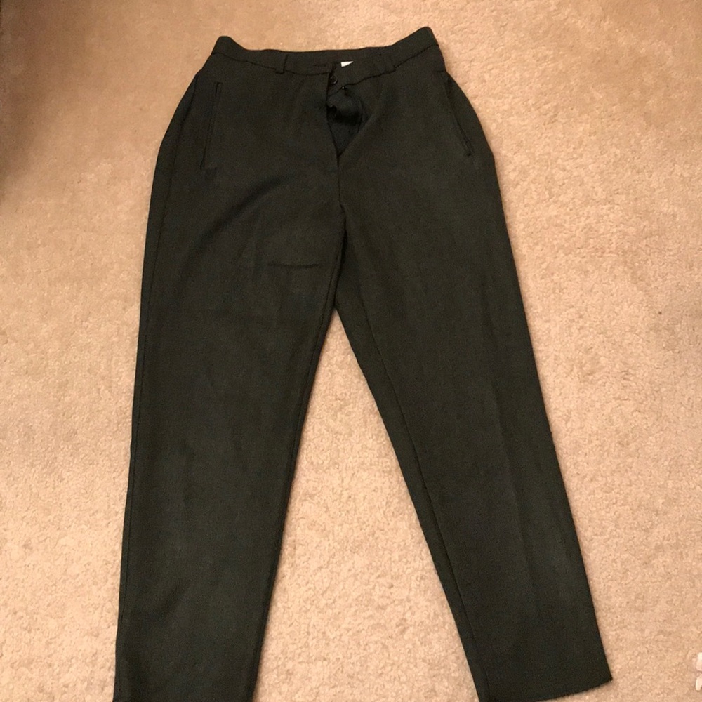 Pea green high-waisted slacks